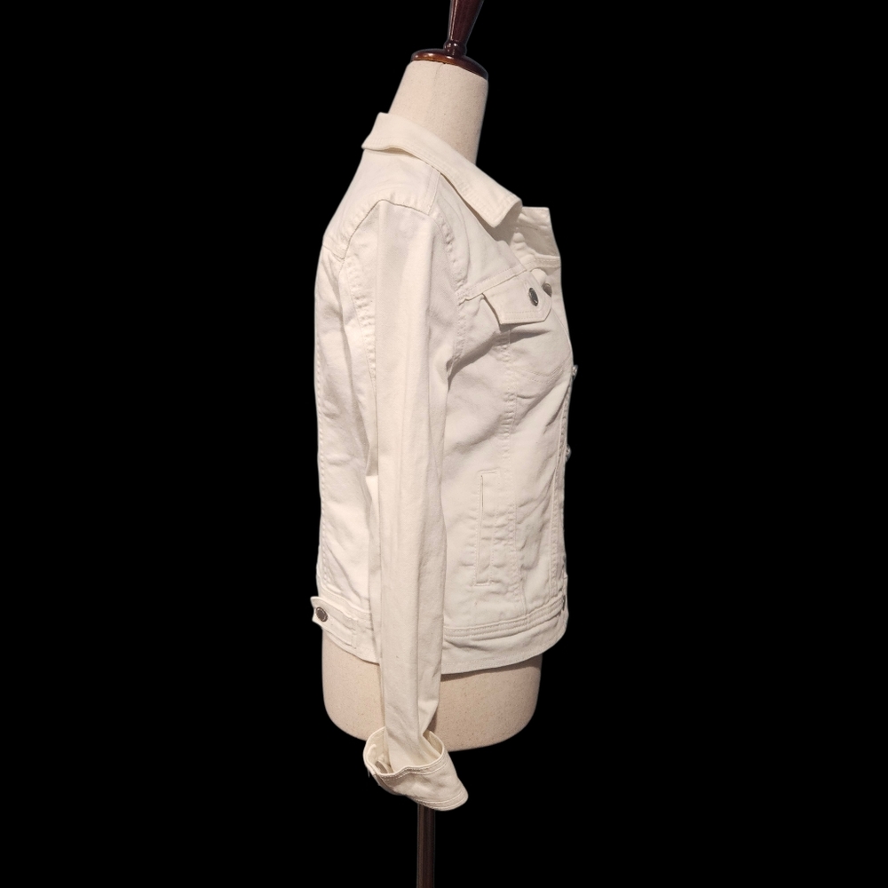 Universal Thread Cream Denim Jacket With Button F… - image 4